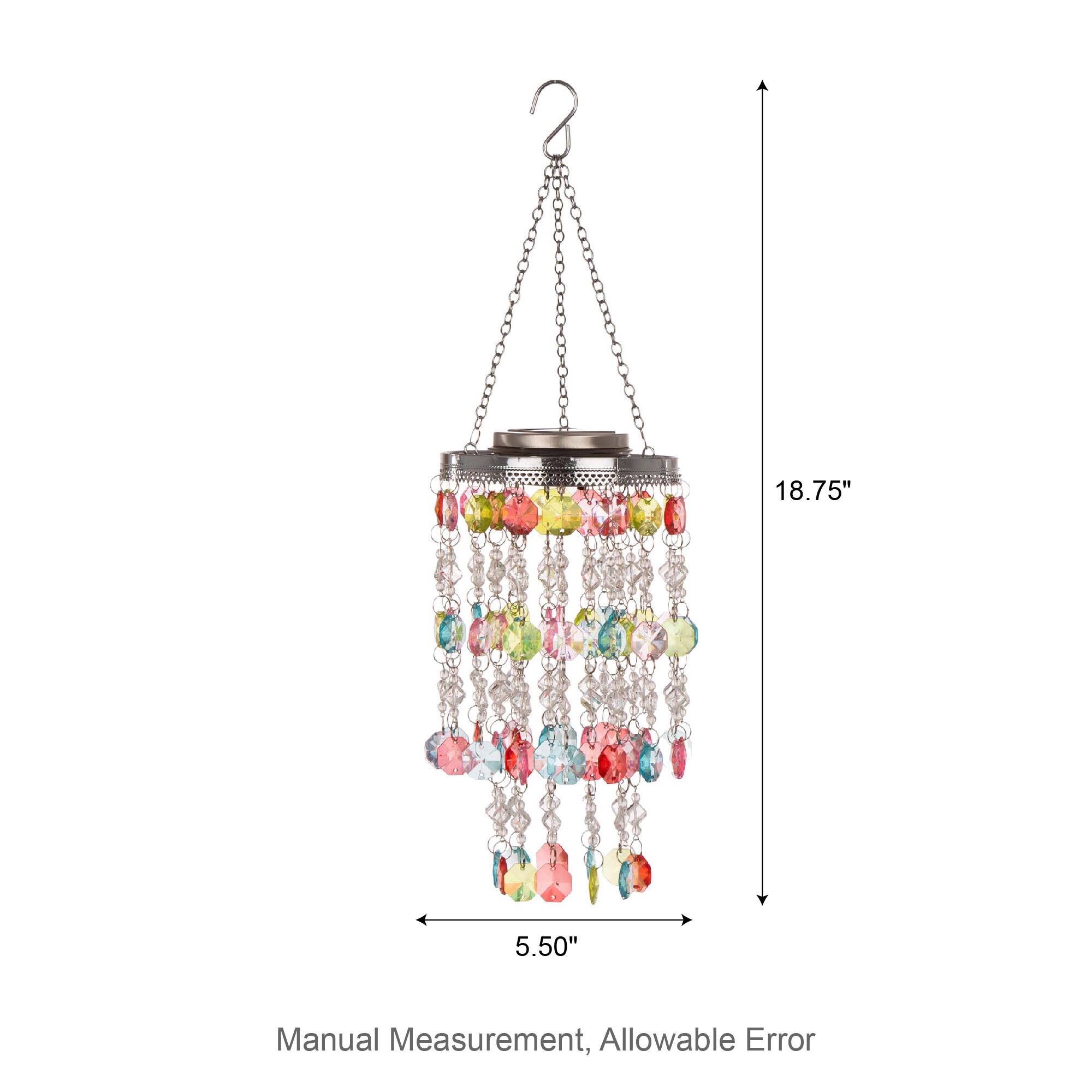 Glitzhome® 18.75" Solar Lit Beaded Wind Chimes
